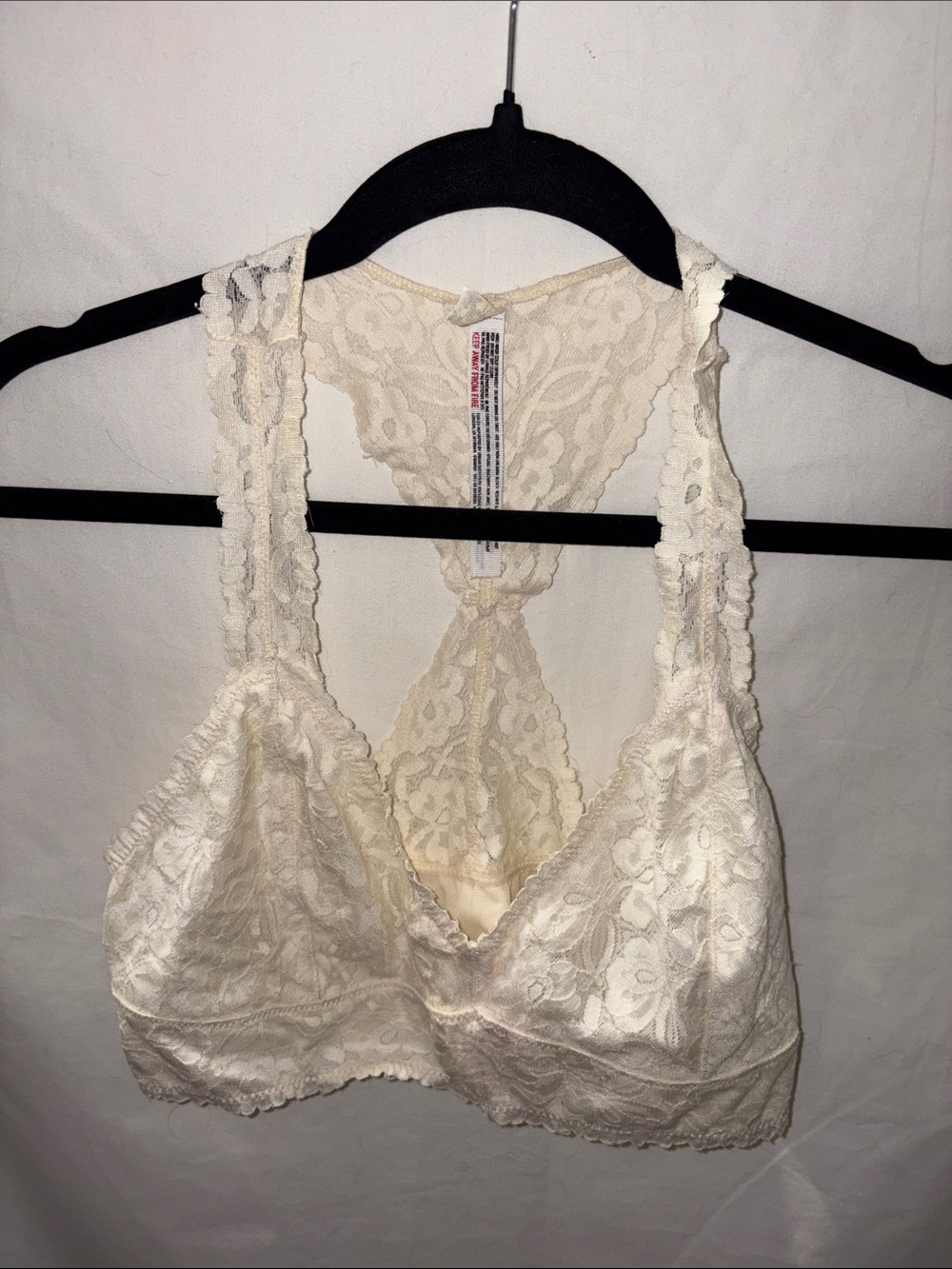 Free People Lace Racerback Bralette - Cream